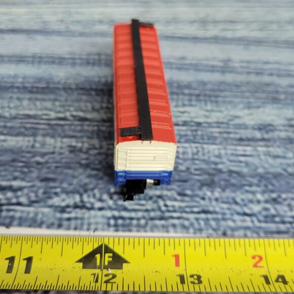 Vintage N scale North American Johnson boxcar train car red, white, and blue - Picture 6 of 8